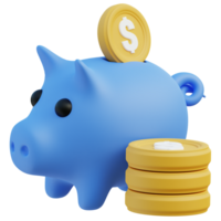 Piggy Bank 3D icon design for poster banner png
