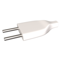 High-quality realistic 3D electric two-pin plug rendering png