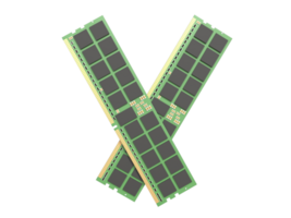 3d realistisch ddr5 RAM renderen - op het randje geheugen visualisatie png