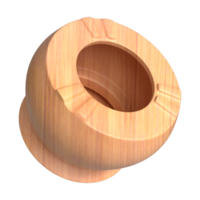 3D Wooden ashtray rendering, cigarettes Smoking design element. png