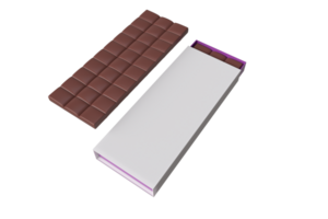 3d realistico cioccolato con pacchetto, cacao cioccolato barre png