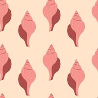 Sea shells seamless pattern, trendy pattern of seashells vector
