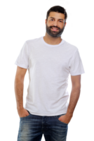 bearded young man in casual outfit on cutout background png