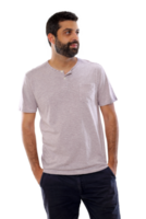 bearded young man in casual outfit on cutout background png