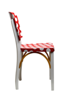 red painted chair with white balls on cutout background png