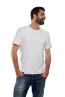 bearded young man in casual outfit on cutout background png