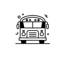 vector ilustración colegio autobús icono