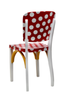 rot gemalt Stuhl mit Weiß Bälle auf ausgeschnitten Hintergrund png