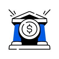 vector ilustración banco icono