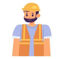 Vector Illustration of Construction Worker Avatar