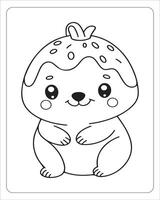 Cute Animals Coloring Pages for kids, Animals Vector