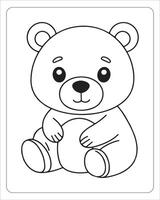 Cute Animals Coloring Pages for kids, Animals Vector