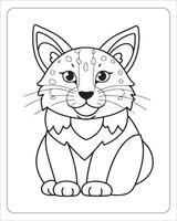 Cute Animals Coloring Pages for kids, Animals Vector