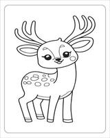 Cute Animals Coloring Pages for kids, Animals Vector