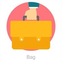Bag and hand icon concept vector