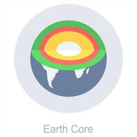 Earth Core and core icon concept vector