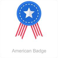 American Badge and badge icon concept vector