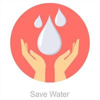 salvar agua y salvar icono concepto vector