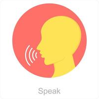 Speak and speaking icon concept vector