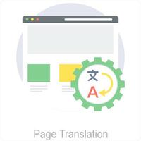 Page Translation and translation icon concept vector