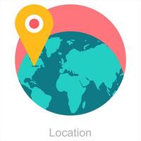 Location and international icon concept vector