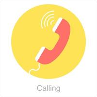 Calling and call icon concept vector