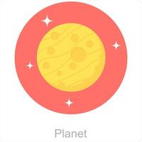 Planet and earth icon concept vector