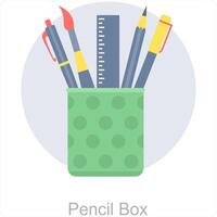 Pencil Box and pencil icon concept vector