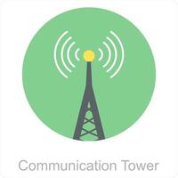 comunicación torre y señal icono concepto vector