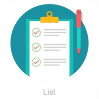 list and check icon concept vector