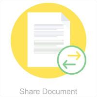 Share Document and share icon concept vector