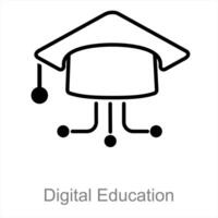 digital educación y aprendizaje icono concepto vector