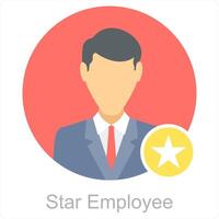 Star Employee and best employee icon concept vector