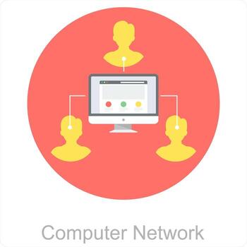 Computer Network and computer icon concept vector