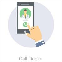 Call Doctor and call icon concept vector