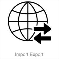 importar exportar y comercio icono concepto vector