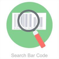 Search Bar Code and bar icon concept vector