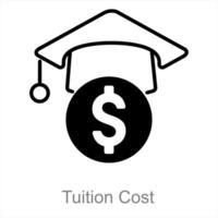 Tuition Cost and tuition icon concept vector