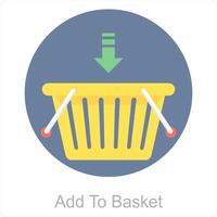 Add To Basket and add to cart icon concept vector