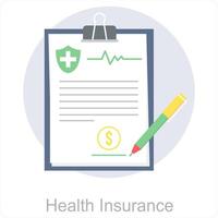 Health Insurance and insurance icon concept vector