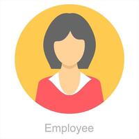 Employee and lady icon concept vector