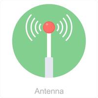 Antenna and satellite icon concept vector