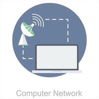 Computer Network and connection icon concept vector