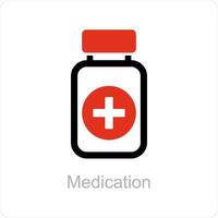 medication and medicine icon concept vector