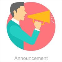 Announcement and bullhorn icon concept vector