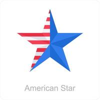 American Star and america icon concept vector