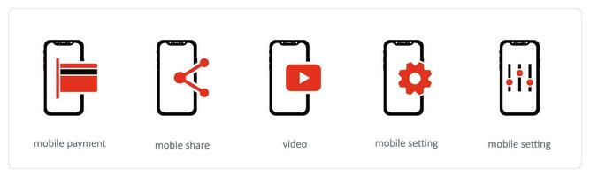 mobile payment and mobile share vector