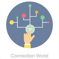 Connection World and global icon concept vector