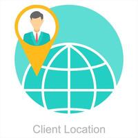 Client Location and business icon concept vector