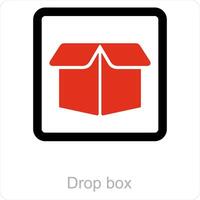 Drop box and logo icon concept vector